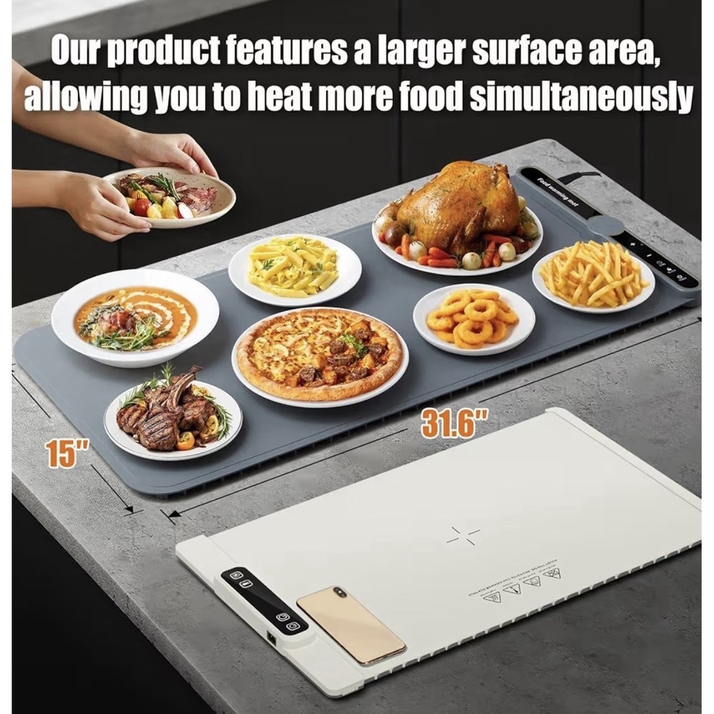 Warming Mat for Food extra large, Silicone Heating Mat For Food